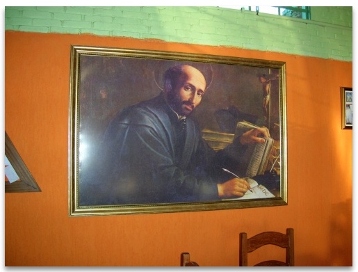 Photograph of a painting of St Ignatius, Spanish Mystic, at Casa Dom Igncio